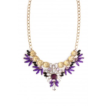 Savannah Purple & Champaign Laurel Marquise Necklace